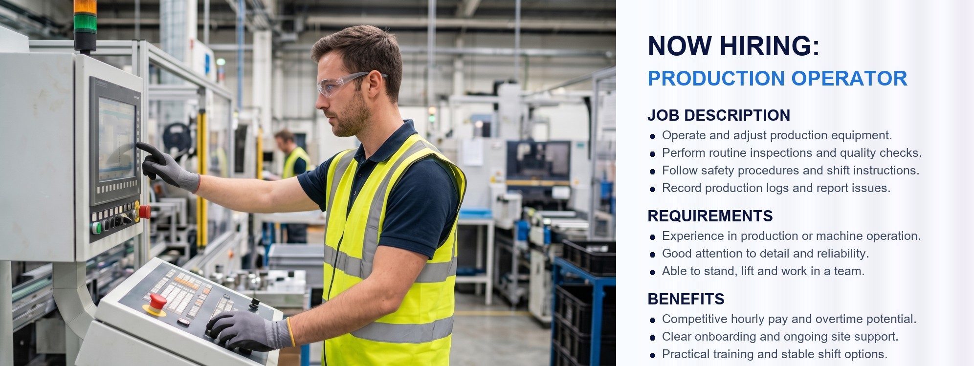 Production Operator advert image
