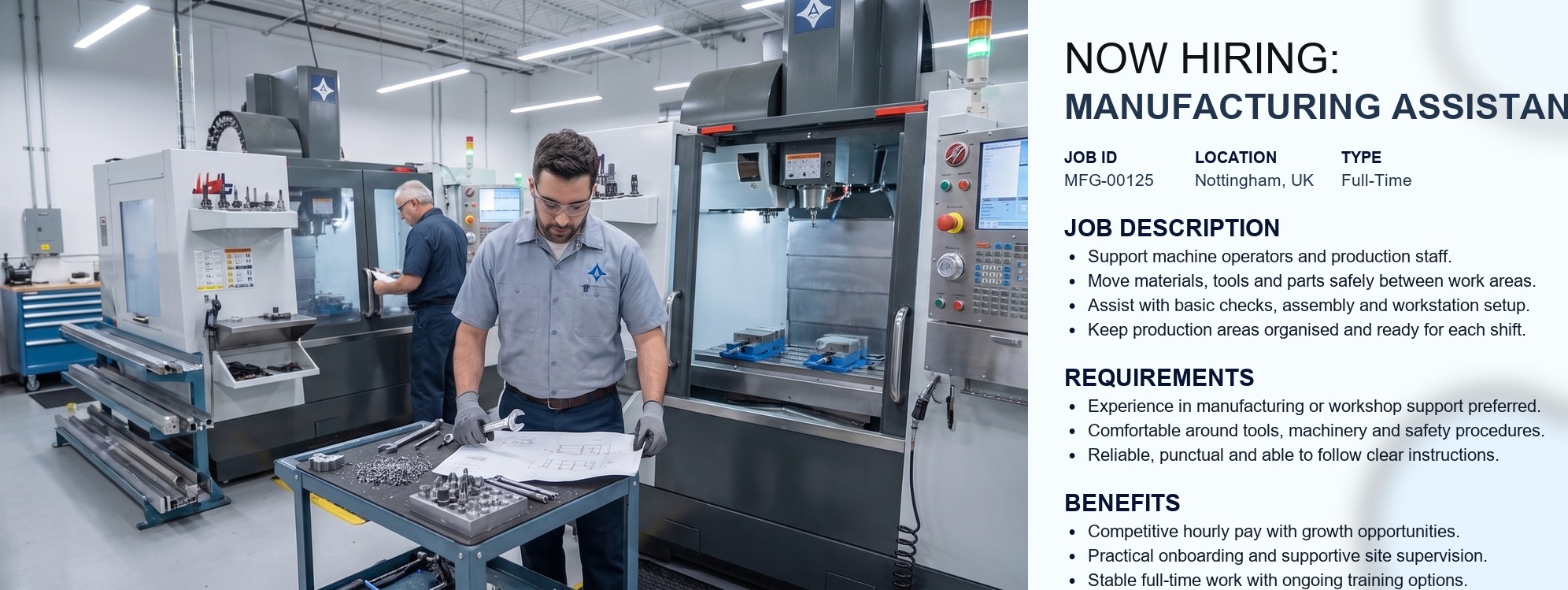 Manufacturing Assistant advert image