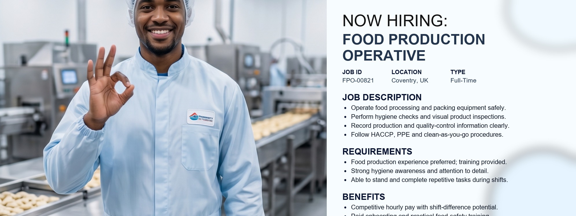 Food Production Operative advert image